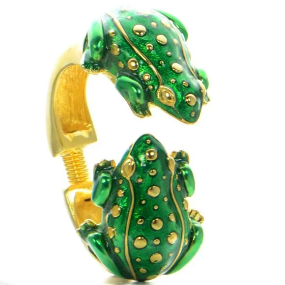 Kenneth Jay Lane | Jewelry | Vintage Kenneth Jay Lane Kjl  Vintage Kenneth Jay Lane KJL Polished Gold-tone Green Frog Bracelet main image 0
